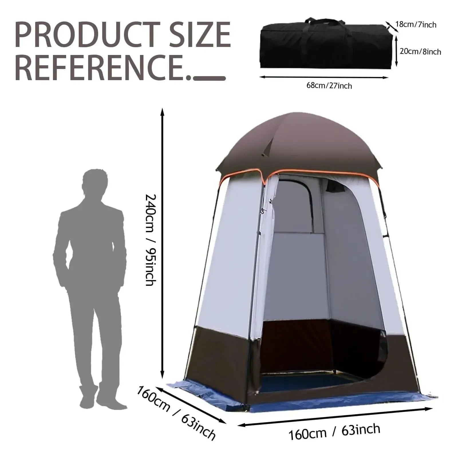 Double Layer Pop-Up Shower Tent: Instant Privacy Shelter for Camping, Beach & Toilet - Trekker Essentials
