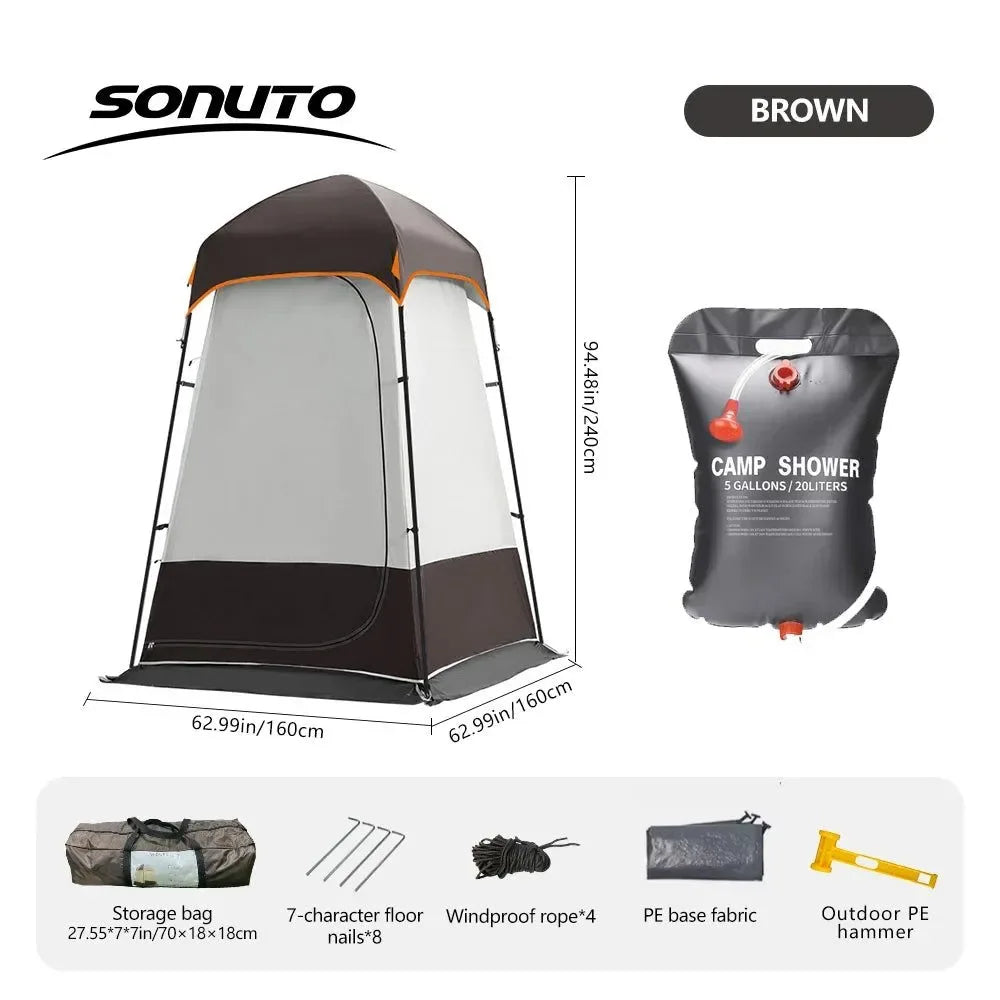 Double Layer Pop-Up Shower Tent: Instant Privacy Shelter for Camping, Beach & Toilet - Trekker Essentials