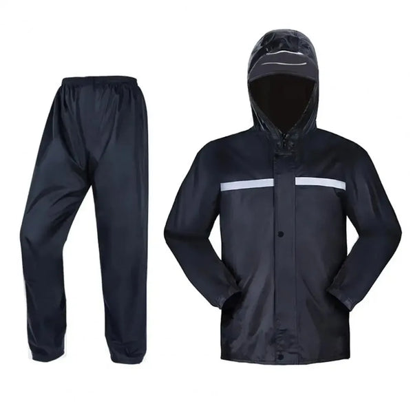 Double Layer Rain Jacket and Pants Set - Breathable, Wear-Resistant, Waterproof Raincoat with Reflective Strip for Riding - Trekker Essentials
