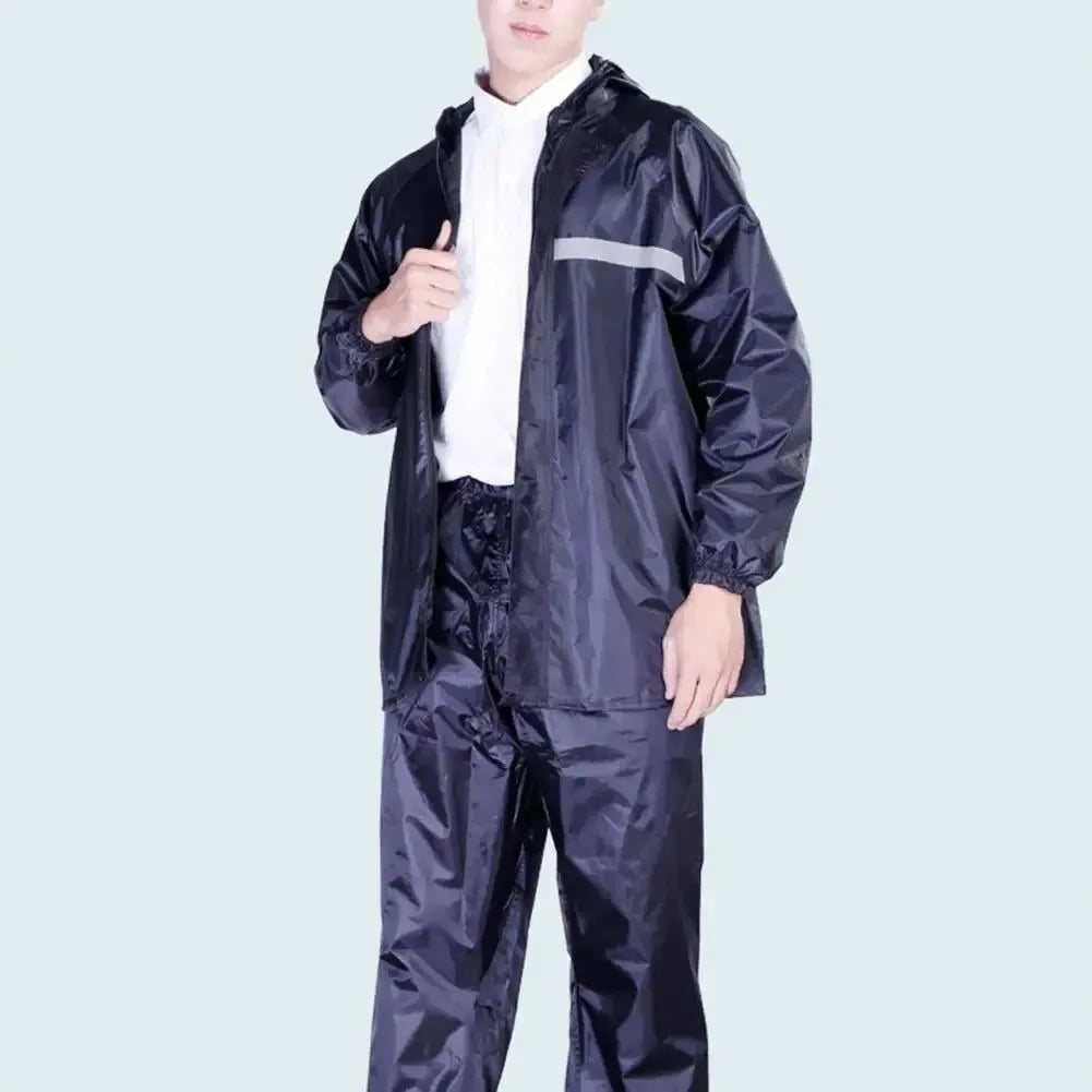 Double Layer Rain Jacket and Pants Set - Breathable, Wear-Resistant, Waterproof Raincoat with Reflective Strip for Riding - Trekker Essentials