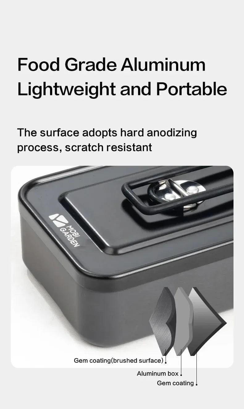 Durable Aluminum Alloy Lunch Box – Lightweight Picnic & Camping Food Storage Container - Trekker Essentials