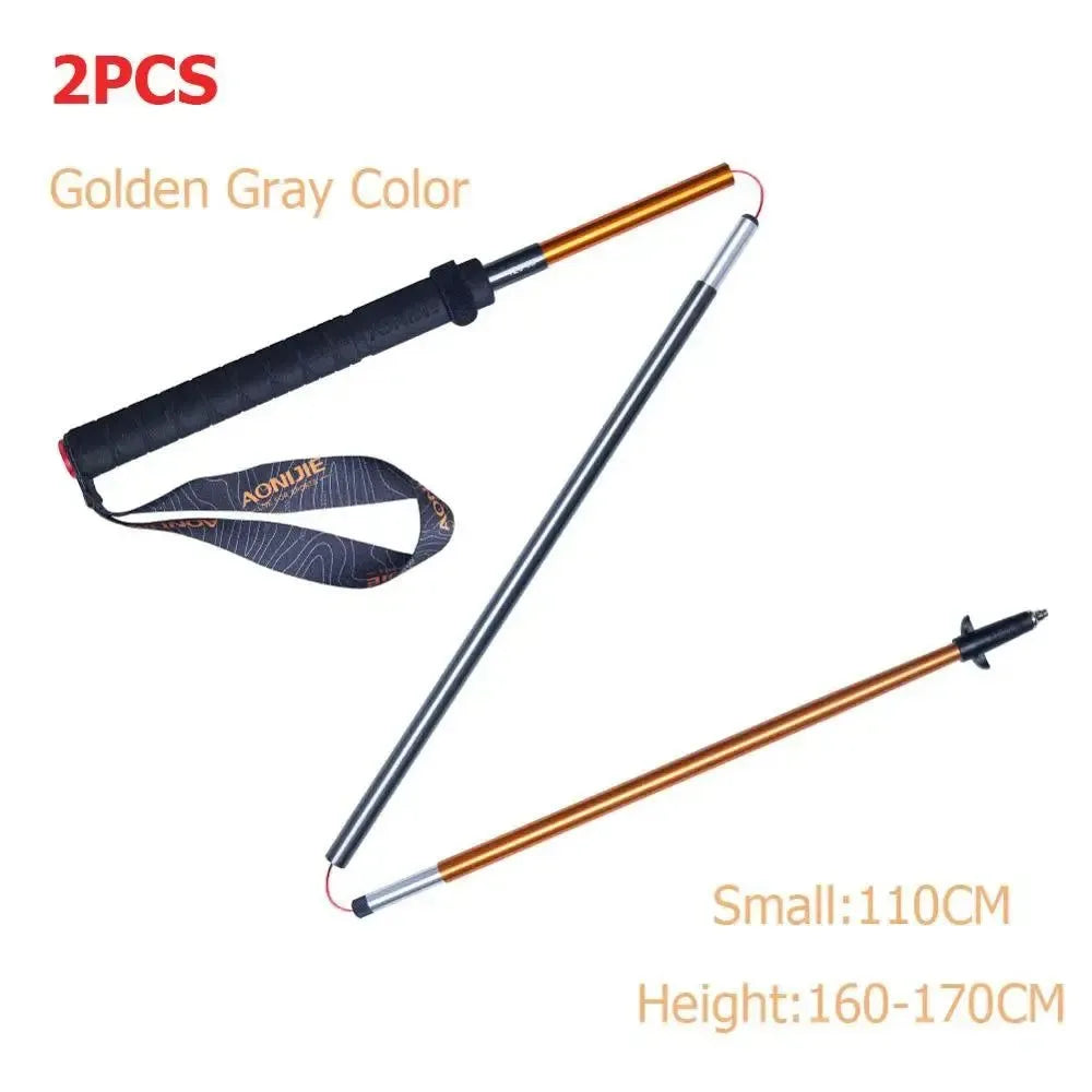 E4201 Lightweight Folding Collapsible Trekking Pole: Carbon Fiber Hiking Stick for Trail Running and Walking - Trekker Essentials