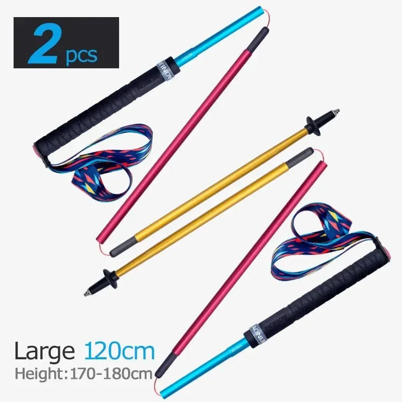 E4201 Lightweight Folding Collapsible Trekking Pole: Carbon Fiber Hiking Stick for Trail Running and Walking - Trekker Essentials