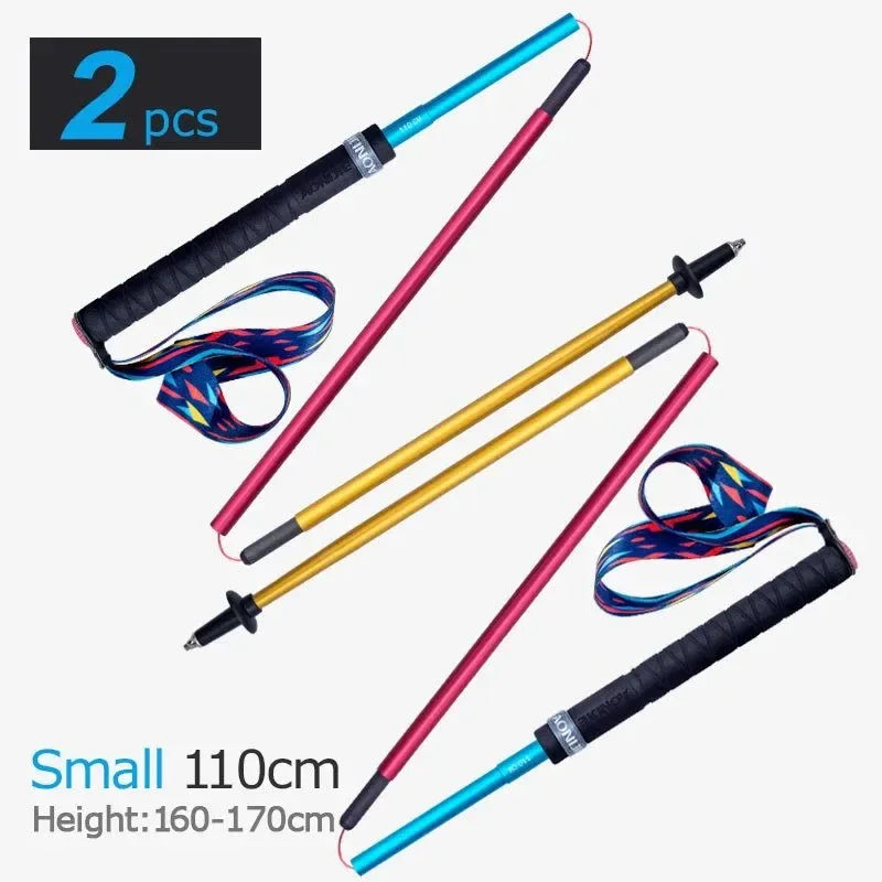 E4201 Lightweight Folding Collapsible Trekking Pole: Carbon Fiber Hiking Stick for Trail Running and Walking - Trekker Essentials