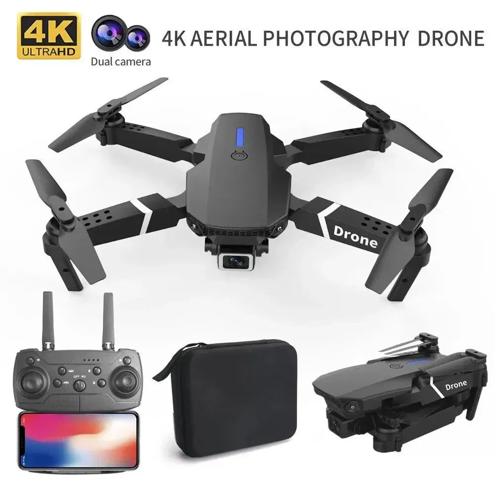 E88 4K Drone with 1080P Dual Camera - WiFi FPV, Foldable RC Quadcopter with Altitude Hold - Trekker Essentials