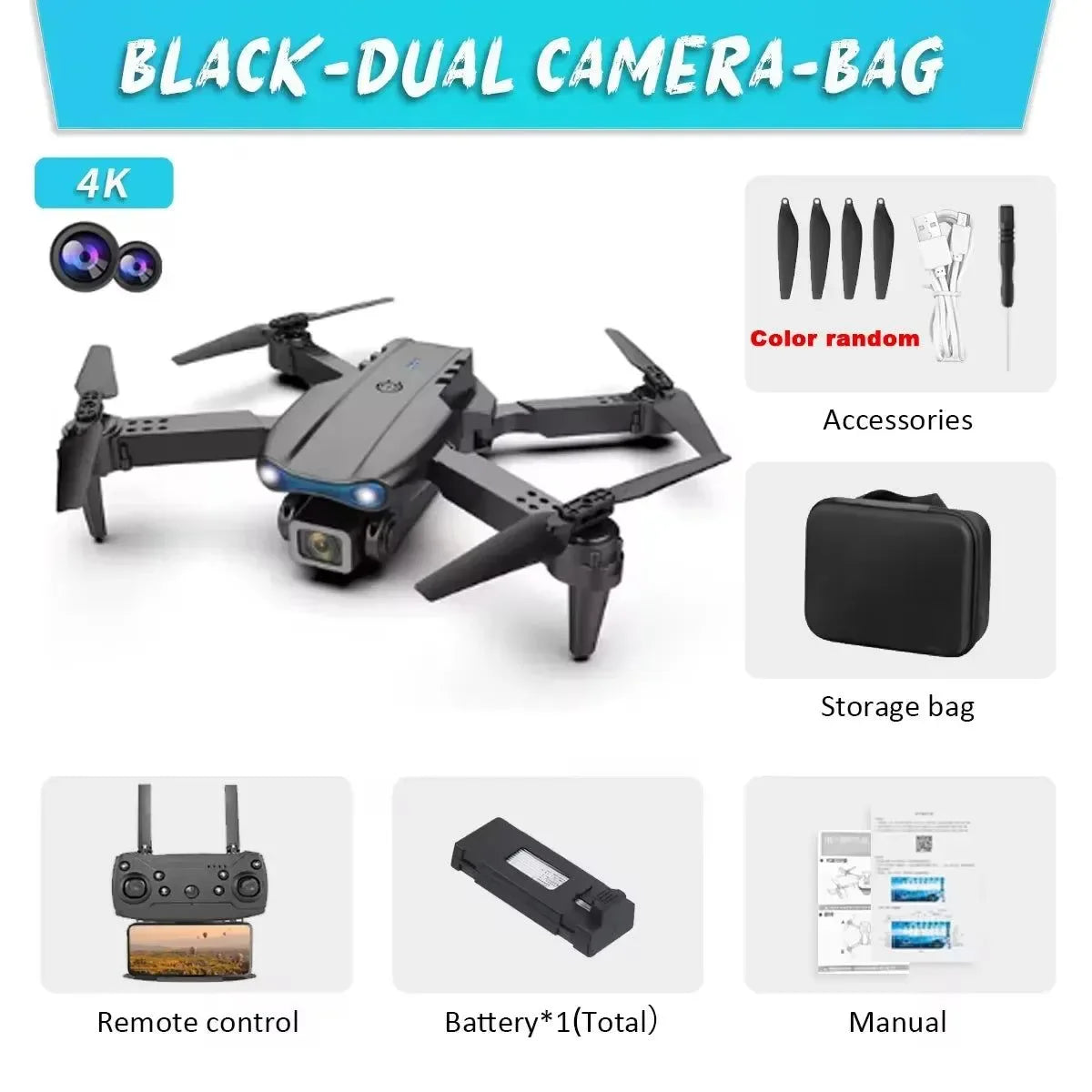 E99 Pro 6K HD Drone - Foldable Quadcopter with Dual Camera & Altitude Hold (100g Lightweight) - Trekker Essentials