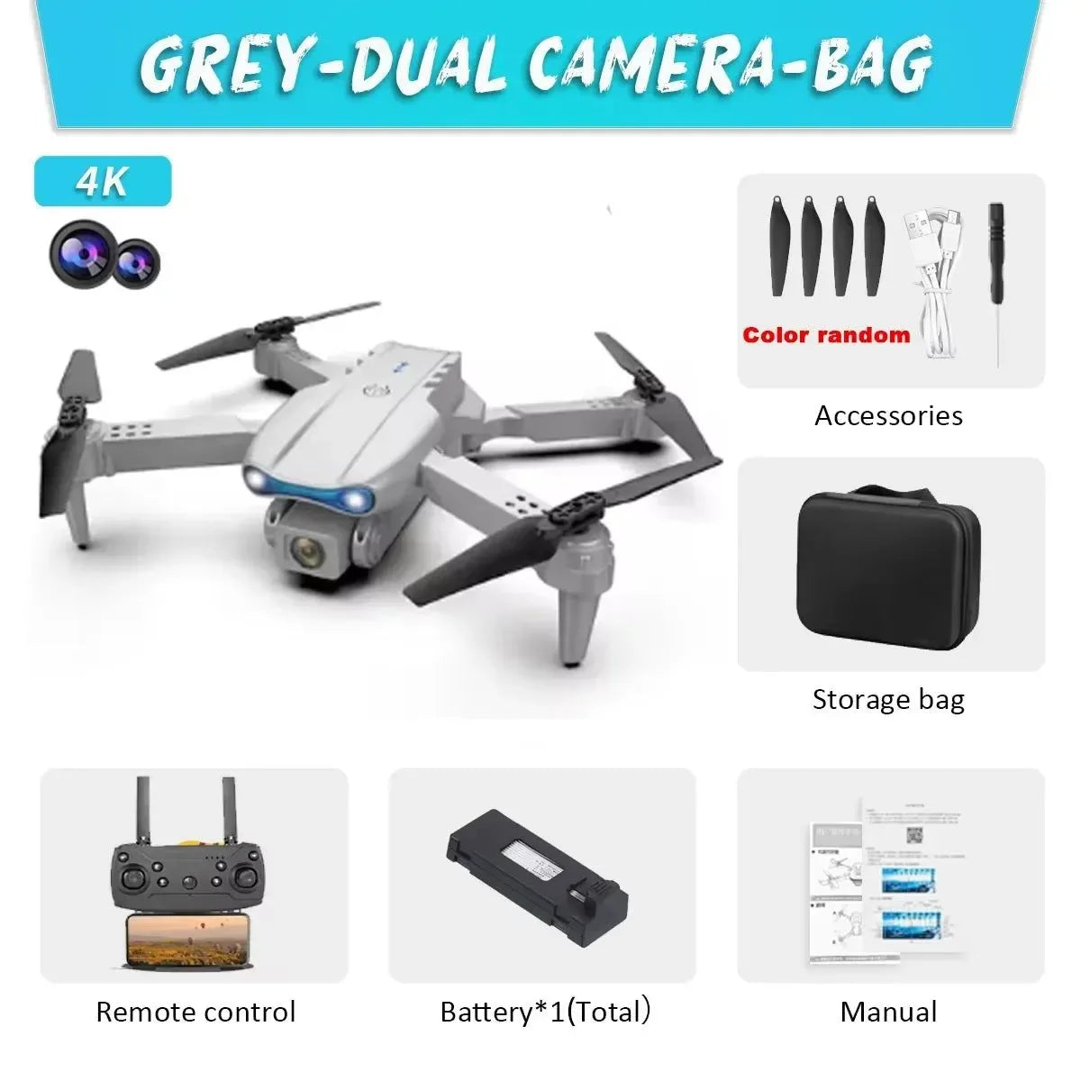 E99 Pro 6K HD Drone - Foldable Quadcopter with Dual Camera & Altitude Hold (100g Lightweight) - Trekker Essentials