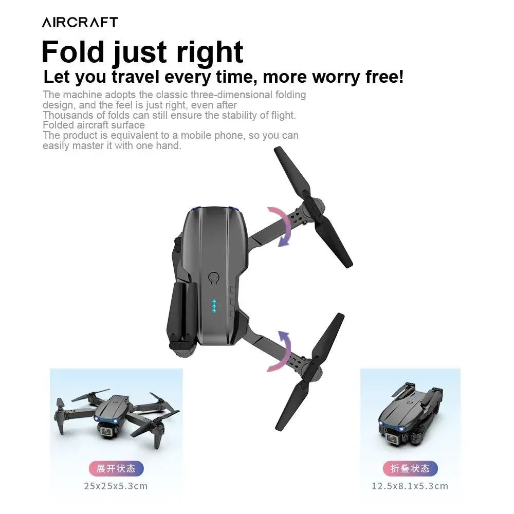 E99 Pro 6K HD Drone - Foldable Quadcopter with Dual Camera & Altitude Hold (100g Lightweight) - Trekker Essentials