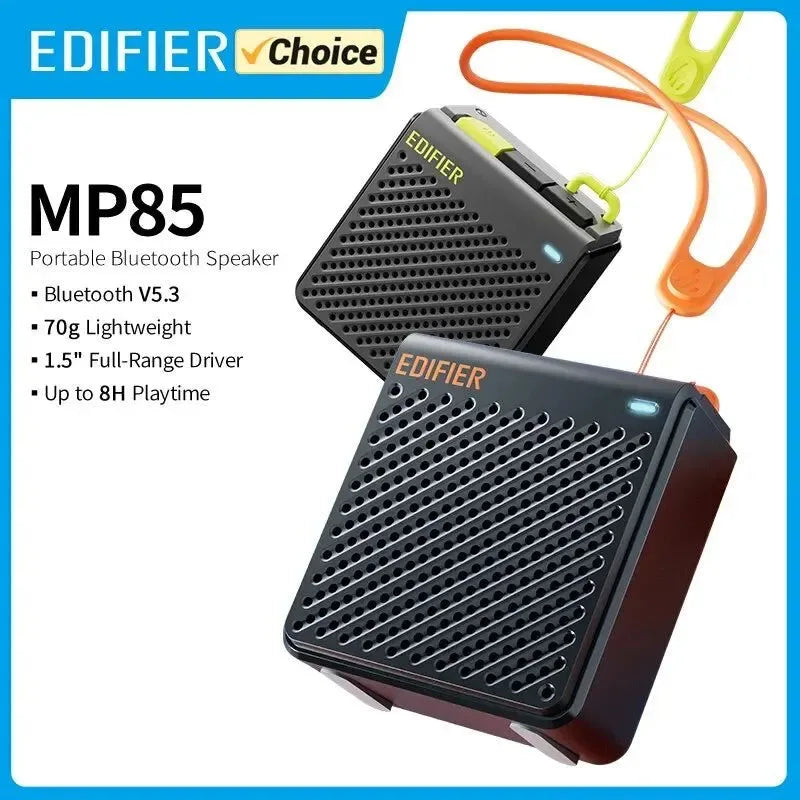 Edifier Portable Bluetooth Speaker - Lightweight 70g, 8H Playback, Waterproof, Wireless Stereo for Camping and Walking - Trekker Essentials
