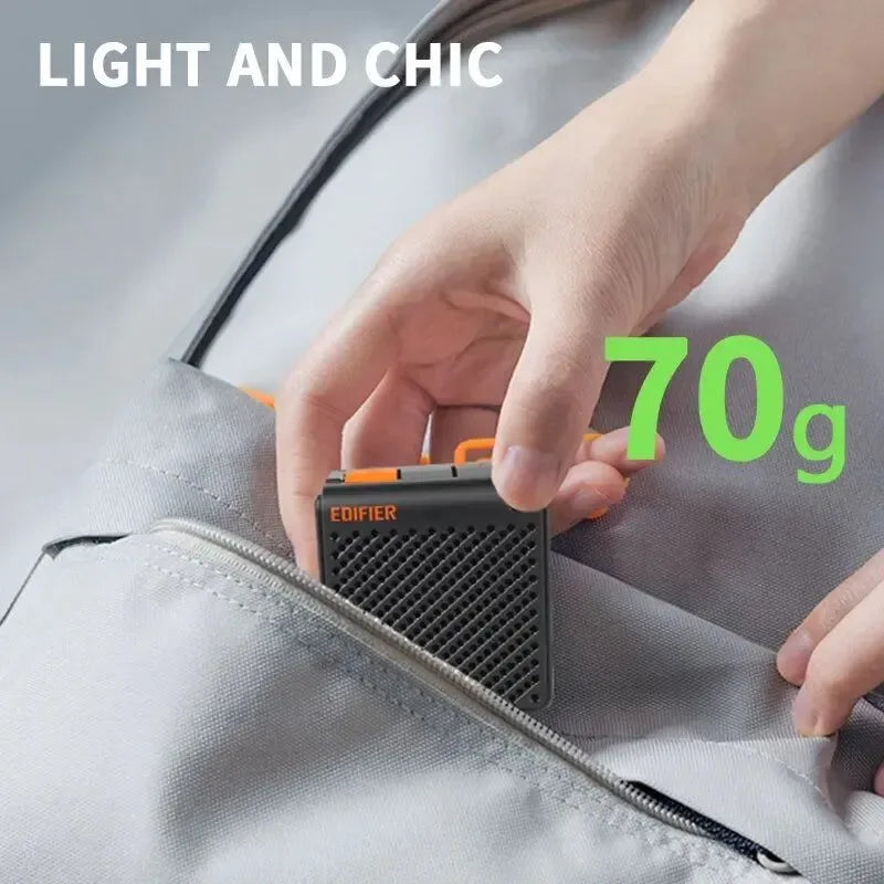 Edifier Portable Bluetooth Speaker - Lightweight 70g, 8H Playback, Waterproof, Wireless Stereo for Camping and Walking - Trekker Essentials