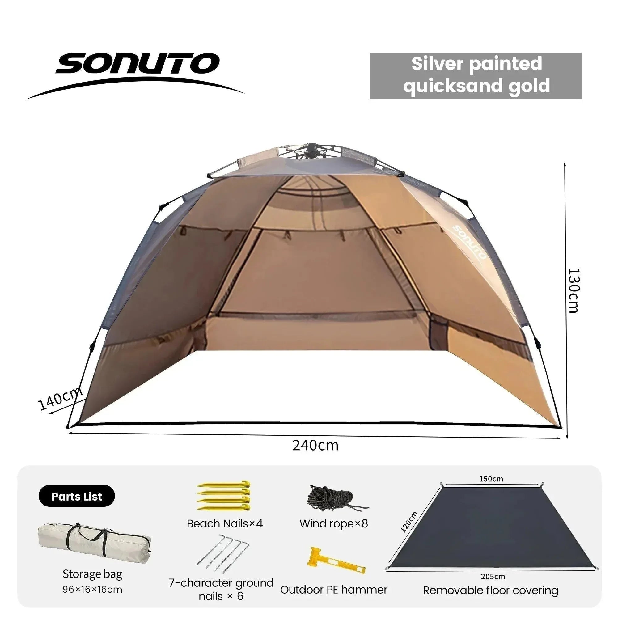 Effortless Shade & Quick Setup: Sonuto One-Touch Automatic Tent - Trekker Essentials