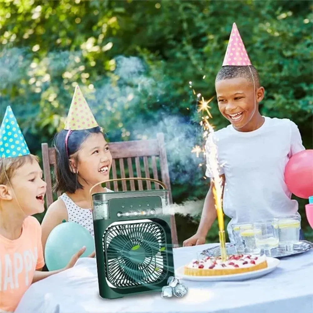 Electric Fan with Humidifier – Portable Air Cooler for Camping & Baby Stroller - Trekker Essentials