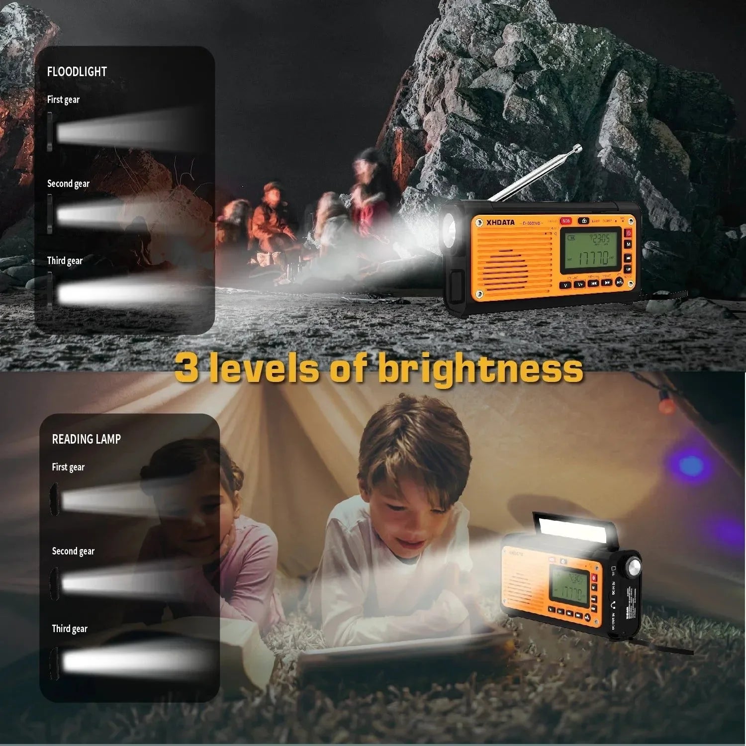 Emergency Crank Weather Radio with FM/AM/SW/NOAA Alerts, Bluetooth, Phone Charger, and Battery Operated - Trekker Essentials