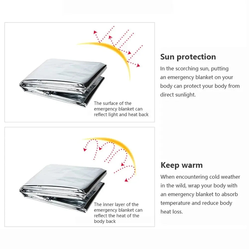 Emergency Foil Thermal Blanket - Essential Outdoor Survival Gear for Hypothermia Prevention - Trekker Essentials