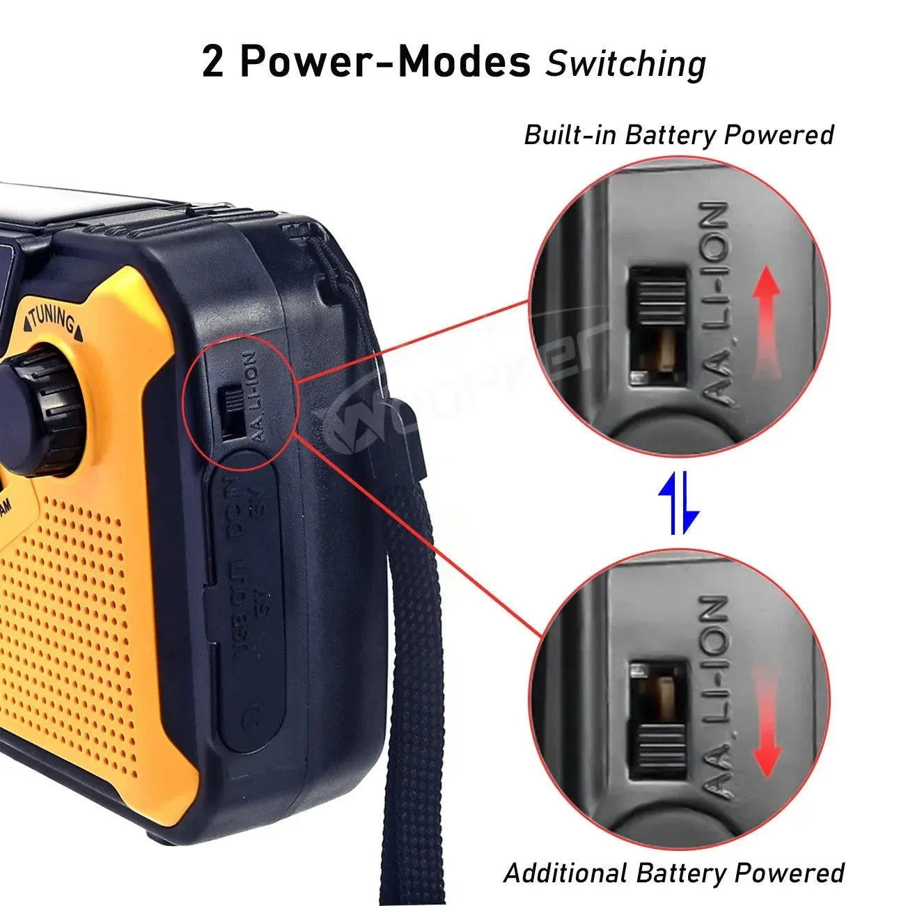 Emergency Radio: Solar Hand Crank, USB Rechargeable Torch, AM/FM, SOS Alarm and Power Bank - Trekker Essentials