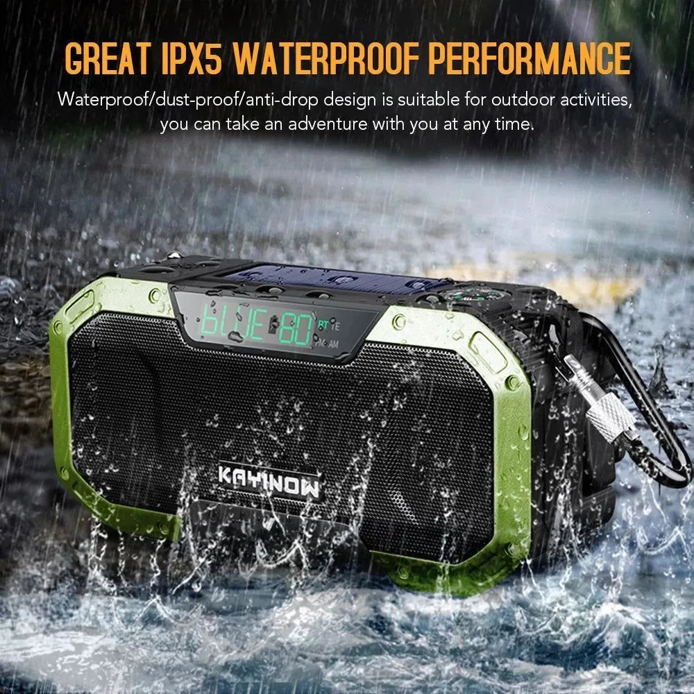 Emergency Solar Hand Crank Radio 5000mAh Power Bank Charger Flashlight for Outdoor Camping Survival - Trekker Essentials