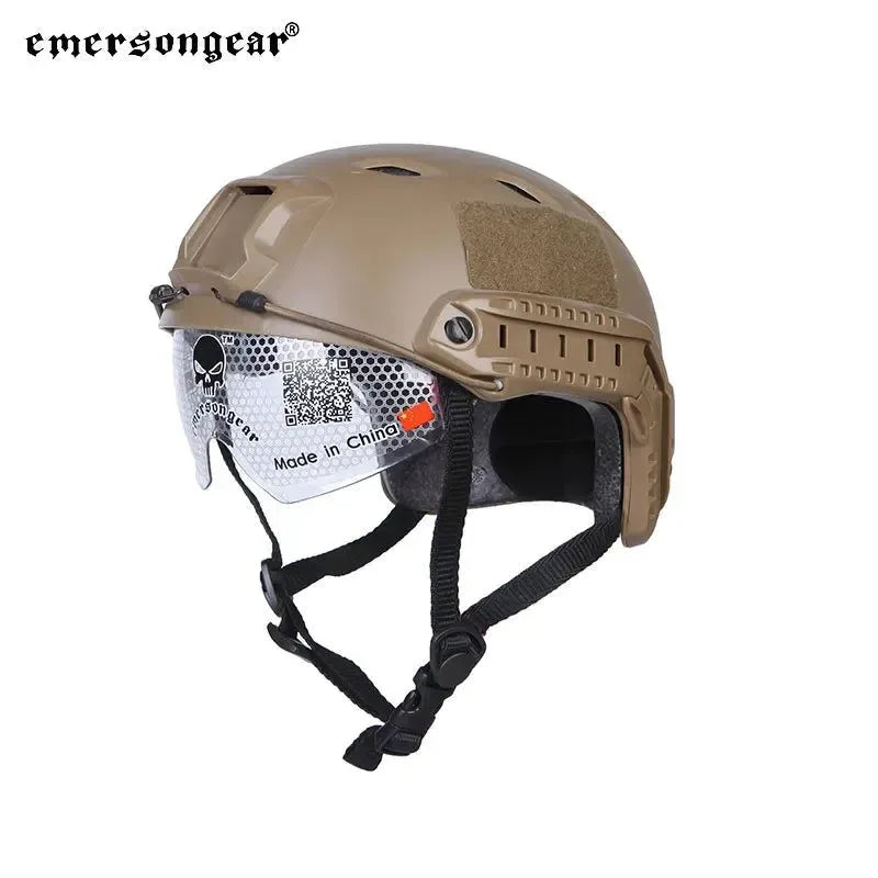 Emersongear Tactical FAST Helmet with Protective Goggles - BJ Type for Airsoft, Hunting, and Outdoor Sports - Trekker Essentials