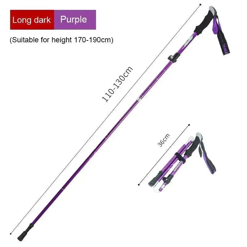 Enhance Your Strides with Adjustable 5-Section Trekking Poles - Outdoor Camping Ultralight Portable Foldable Walking Hiking Stick - Trekker Essentials