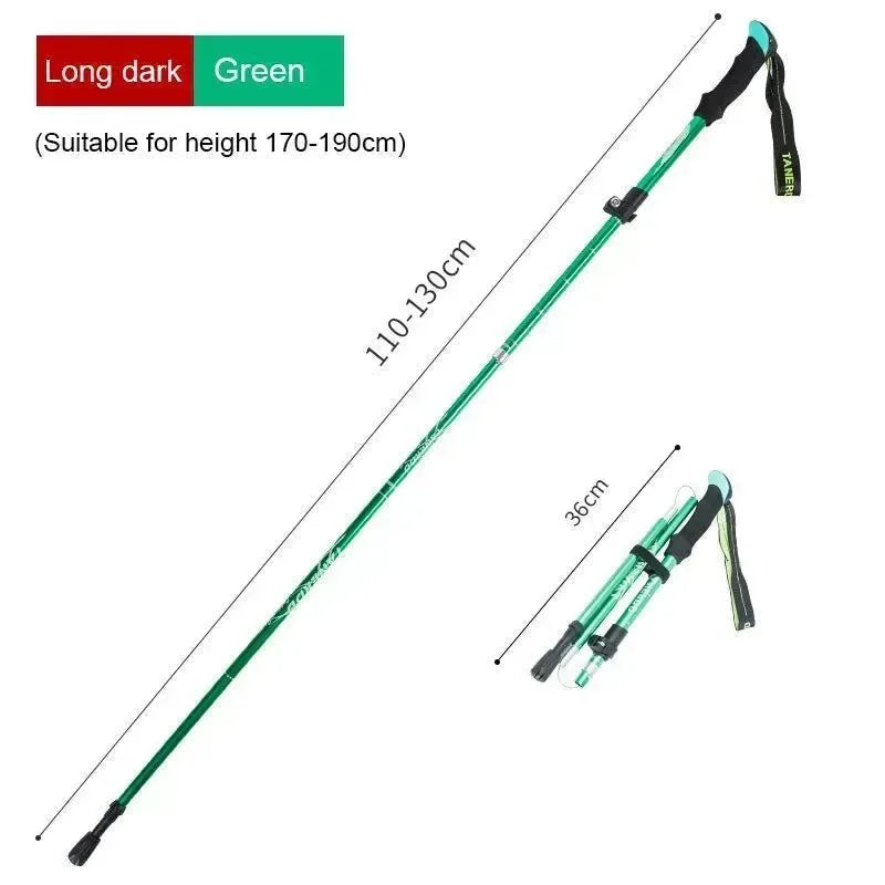 Enhance Your Strides with Adjustable 5-Section Trekking Poles - Outdoor Camping Ultralight Portable Foldable Walking Hiking Stick - Trekker Essentials