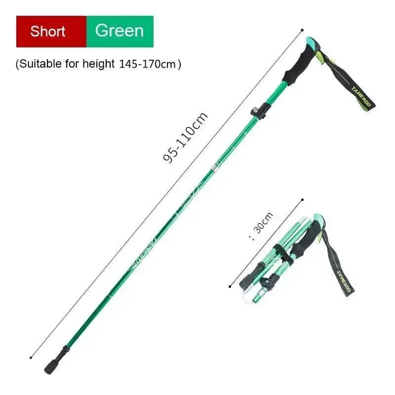 Enhance Your Strides with Adjustable 5-Section Trekking Poles - Outdoor Camping Ultralight Portable Foldable Walking Hiking Stick - Trekker Essentials