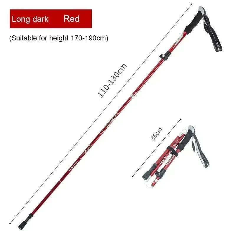 Enhance Your Strides with Adjustable 5-Section Trekking Poles - Outdoor Camping Ultralight Portable Foldable Walking Hiking Stick - Trekker Essentials