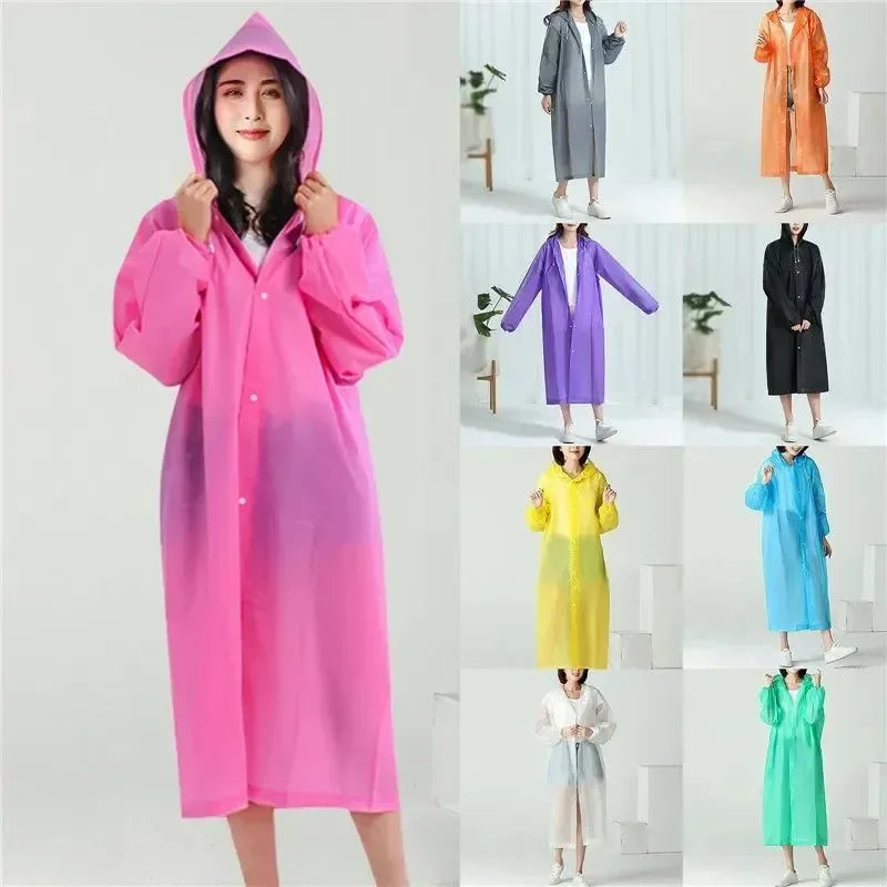Extended Adult Raincoat - Premium EVA Thickened Waterproof Reusable Fashion Raincoat - Trekker Essentials