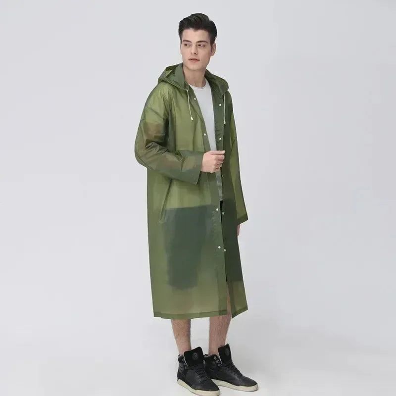 Extended Adult Raincoat - Premium EVA Thickened Waterproof Reusable Fashion Raincoat - Trekker Essentials