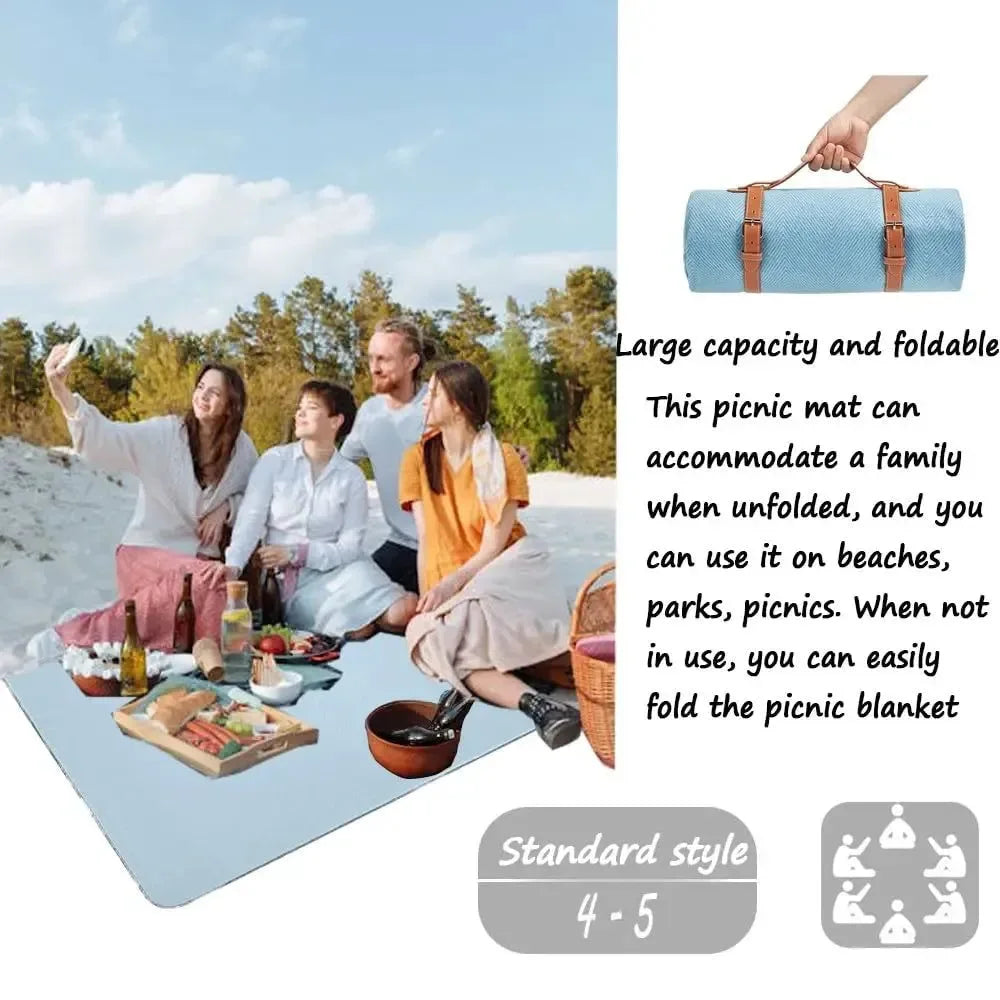 Extra Large Waterproof Picnic Blanket – Portable Outdoor Camping & Beach Mat with Carry Strap - Trekker Essentials