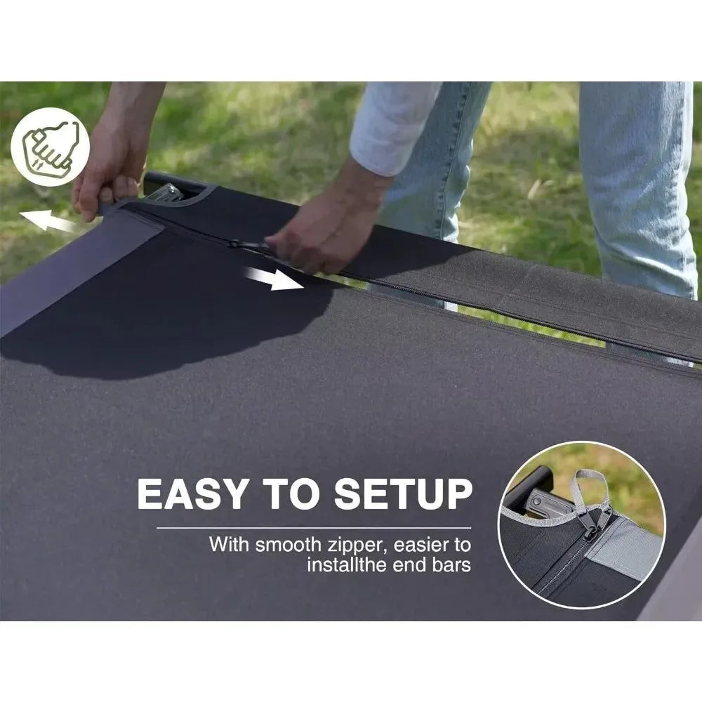 Extra Wide Camping Cot for Adults – Heavy Duty Folding Bed with Carry Bag, 84.3" L x 41.9" W, Supports Up to 550 lbs - Trekker Essentials