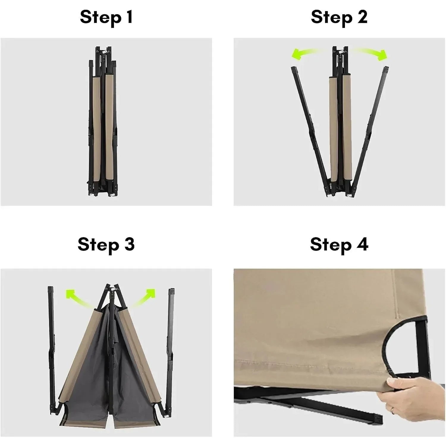 Extremus Komfort Folding Camp Cot – 300 lbs Capacity, Durable Steel Frame & 300D Polyester Surface - Trekker Essentials