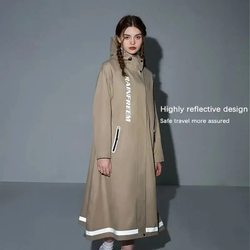 Fashion Windbreaker Type Raincoat Waterproof Women Men Outdoor Hiking Camping Rainwear Suit Multifunctional Riding Rain Coat - Trekker Essentials