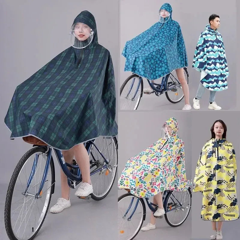 Fashionable Korean-Style Bicycle Rain Poncho – Waterproof Cycling Raincoat for Men and Women - Trekker Essentials
