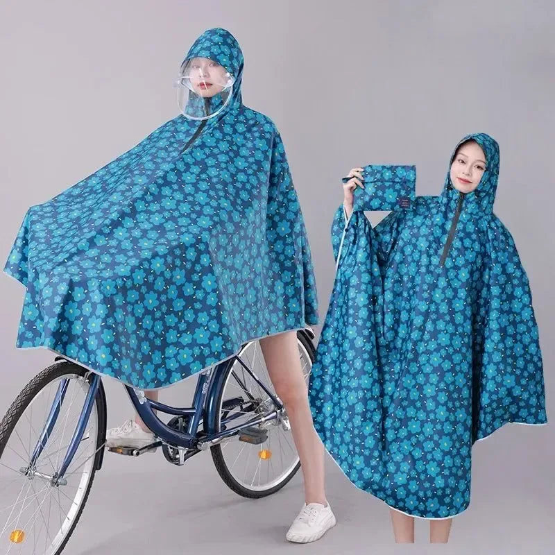 Fashionable Korean-Style Bicycle Rain Poncho – Waterproof Cycling Raincoat for Men and Women - Trekker Essentials