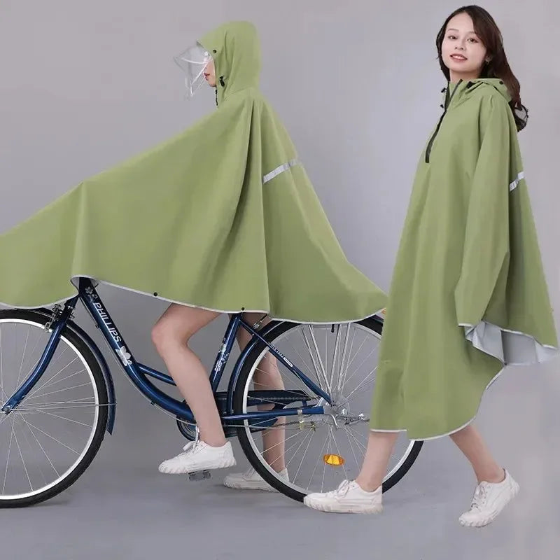 Fashionable Korean-Style Bicycle Rain Poncho – Waterproof Cycling Raincoat for Men and Women - Trekker Essentials