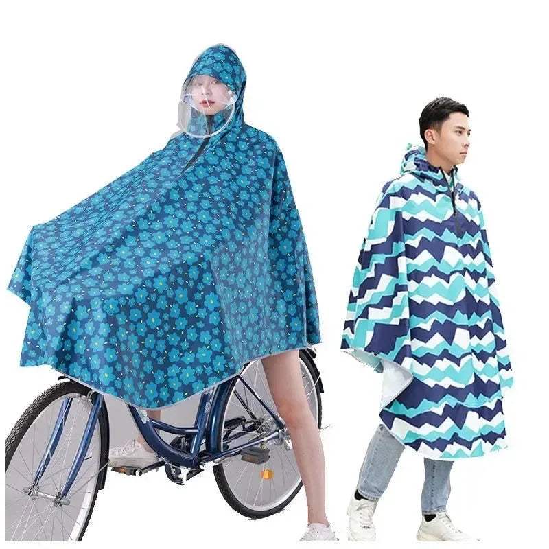 Fashionable Korean-Style Bicycle Rain Poncho – Waterproof Cycling Raincoat for Men and Women - Trekker Essentials
