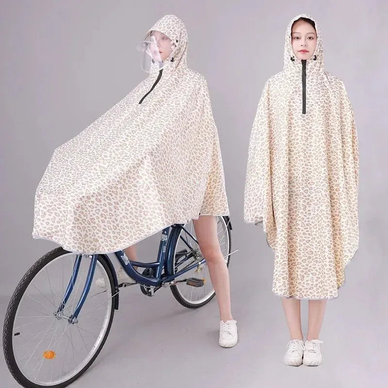 Fashionable Korean-Style Bicycle Rain Poncho – Waterproof Cycling Raincoat for Men and Women - Trekker Essentials