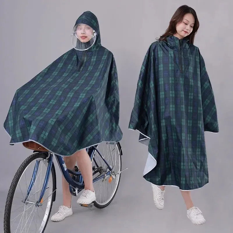 Fashionable Korean-Style Bicycle Rain Poncho – Waterproof Cycling Raincoat for Men and Women - Trekker Essentials
