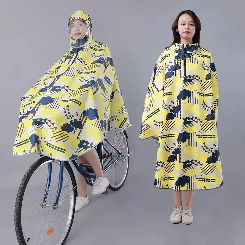 Fashionable Korean-Style Bicycle Rain Poncho – Waterproof Cycling Raincoat for Men and Women - Trekker Essentials