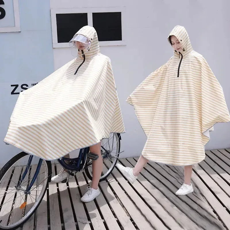 Fashionable Korean-Style Bicycle Rain Poncho – Waterproof Cycling Raincoat for Men and Women - Trekker Essentials