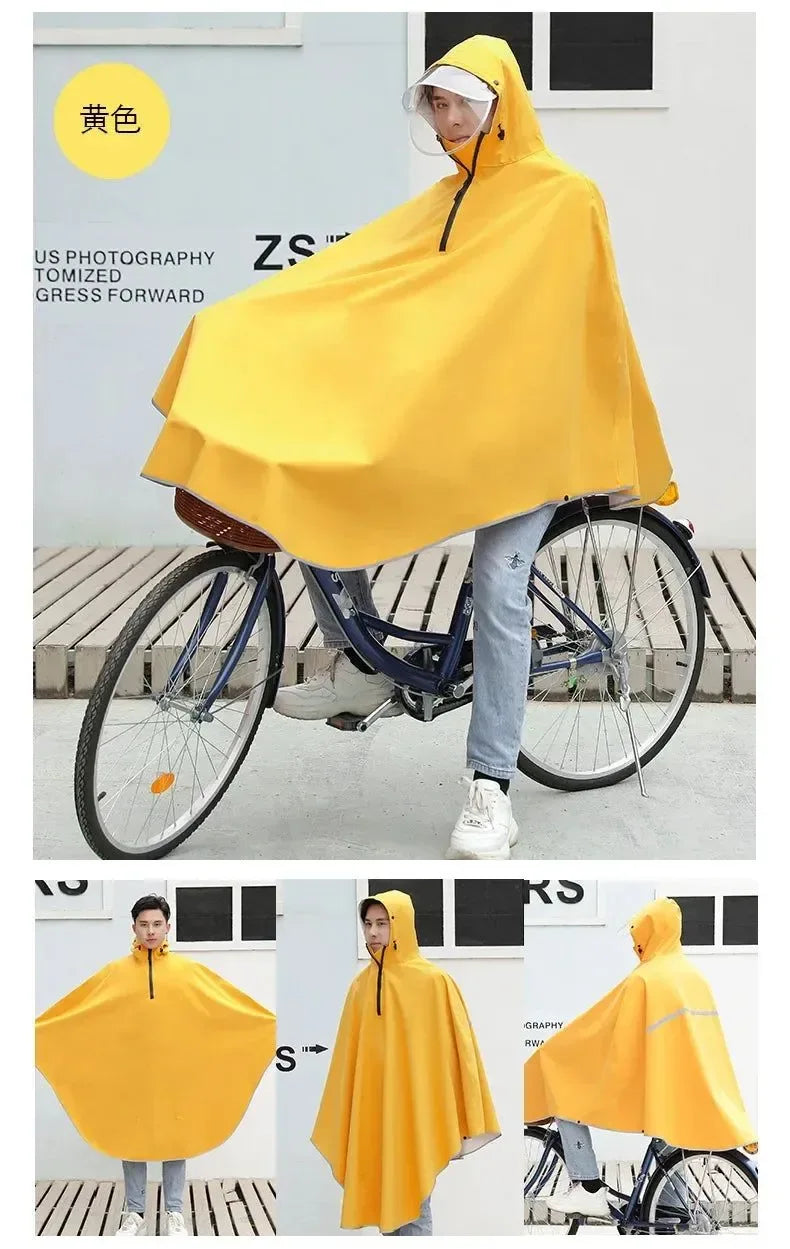 Fashionable Korean-Style Bicycle Rain Poncho – Waterproof Cycling Raincoat for Men and Women - Trekker Essentials