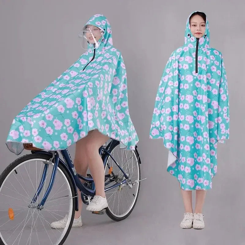 Fashionable Korean-Style Bicycle Rain Poncho – Waterproof Cycling Raincoat for Men and Women - Trekker Essentials