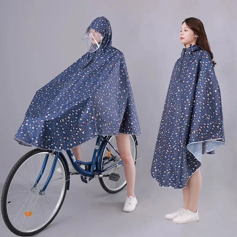 Fashionable Korean-Style Bicycle Rain Poncho – Waterproof Cycling Raincoat for Men and Women - Trekker Essentials