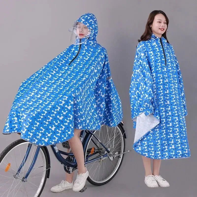 Fashionable Korean-Style Bicycle Rain Poncho – Waterproof Cycling Raincoat for Men and Women - Trekker Essentials