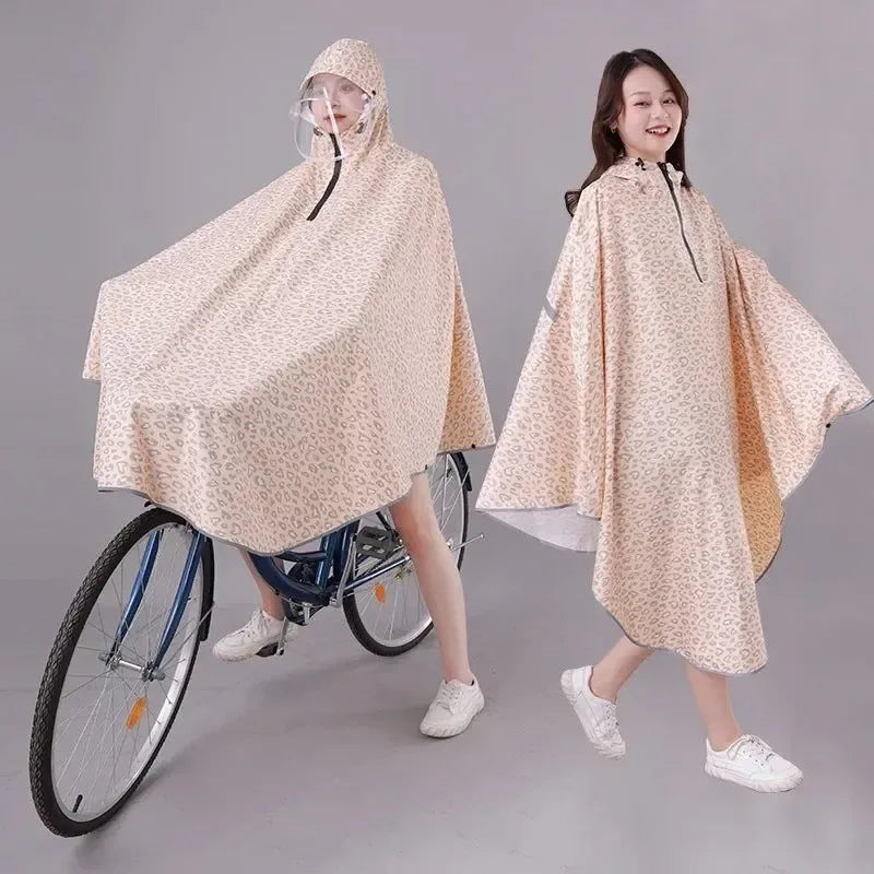 Fashionable Korean-Style Bicycle Rain Poncho – Waterproof Cycling Raincoat for Men and Women - Trekker Essentials