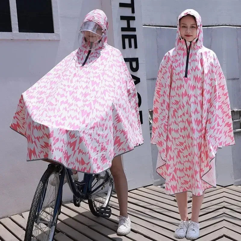 Fashionable Korean-Style Bicycle Rain Poncho – Waterproof Cycling Raincoat for Men and Women - Trekker Essentials