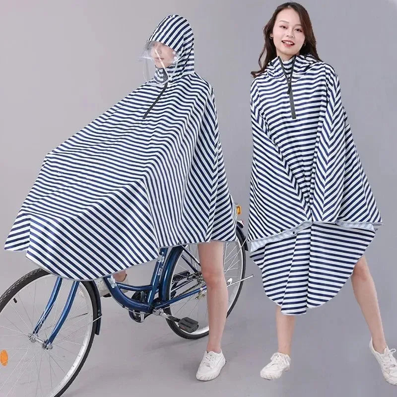 Fashionable Korean-Style Bicycle Rain Poncho – Waterproof Cycling Raincoat for Men and Women - Trekker Essentials
