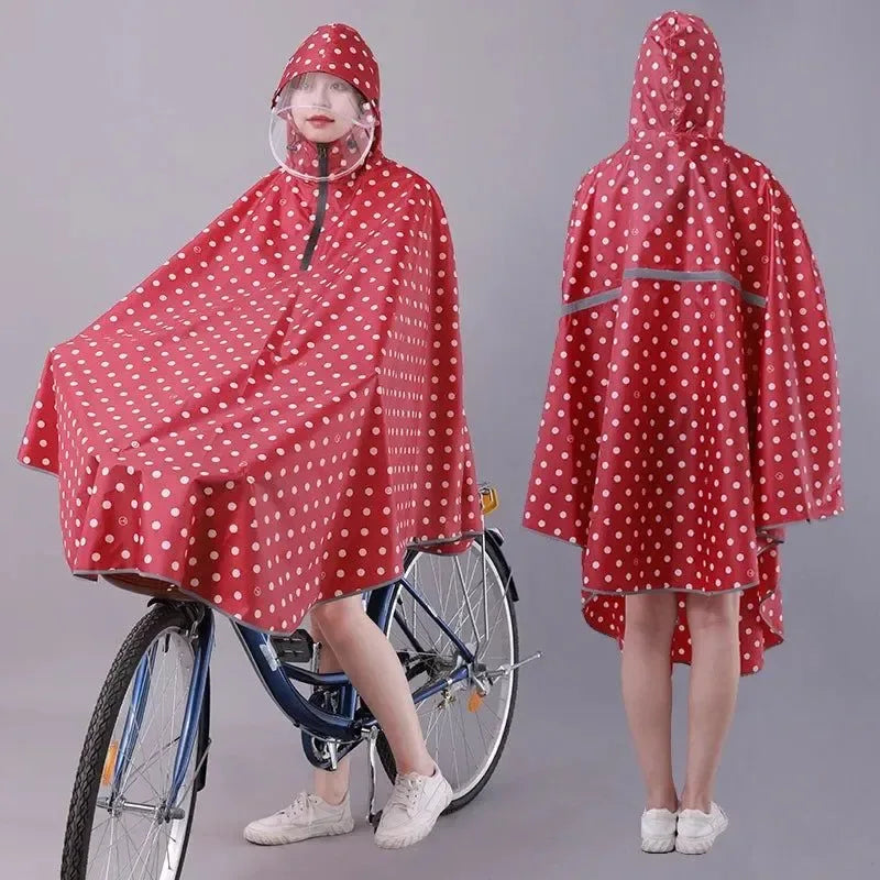 Fashionable Korean-Style Bicycle Rain Poncho – Waterproof Cycling Raincoat for Men and Women - Trekker Essentials