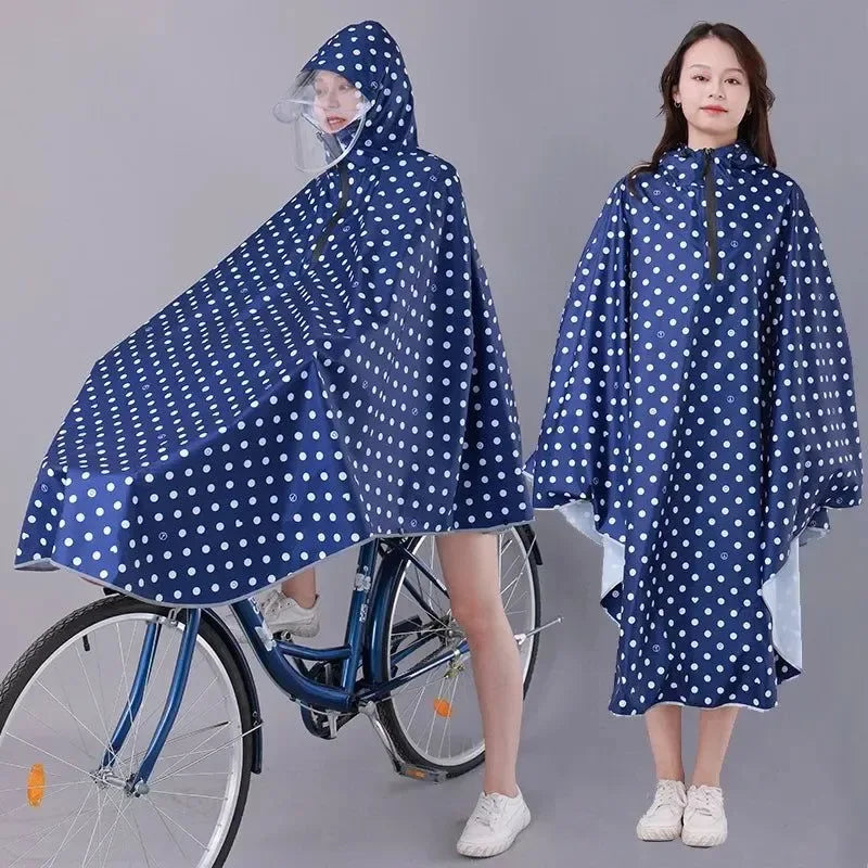 Fashionable Korean-Style Bicycle Rain Poncho – Waterproof Cycling Raincoat for Men and Women - Trekker Essentials