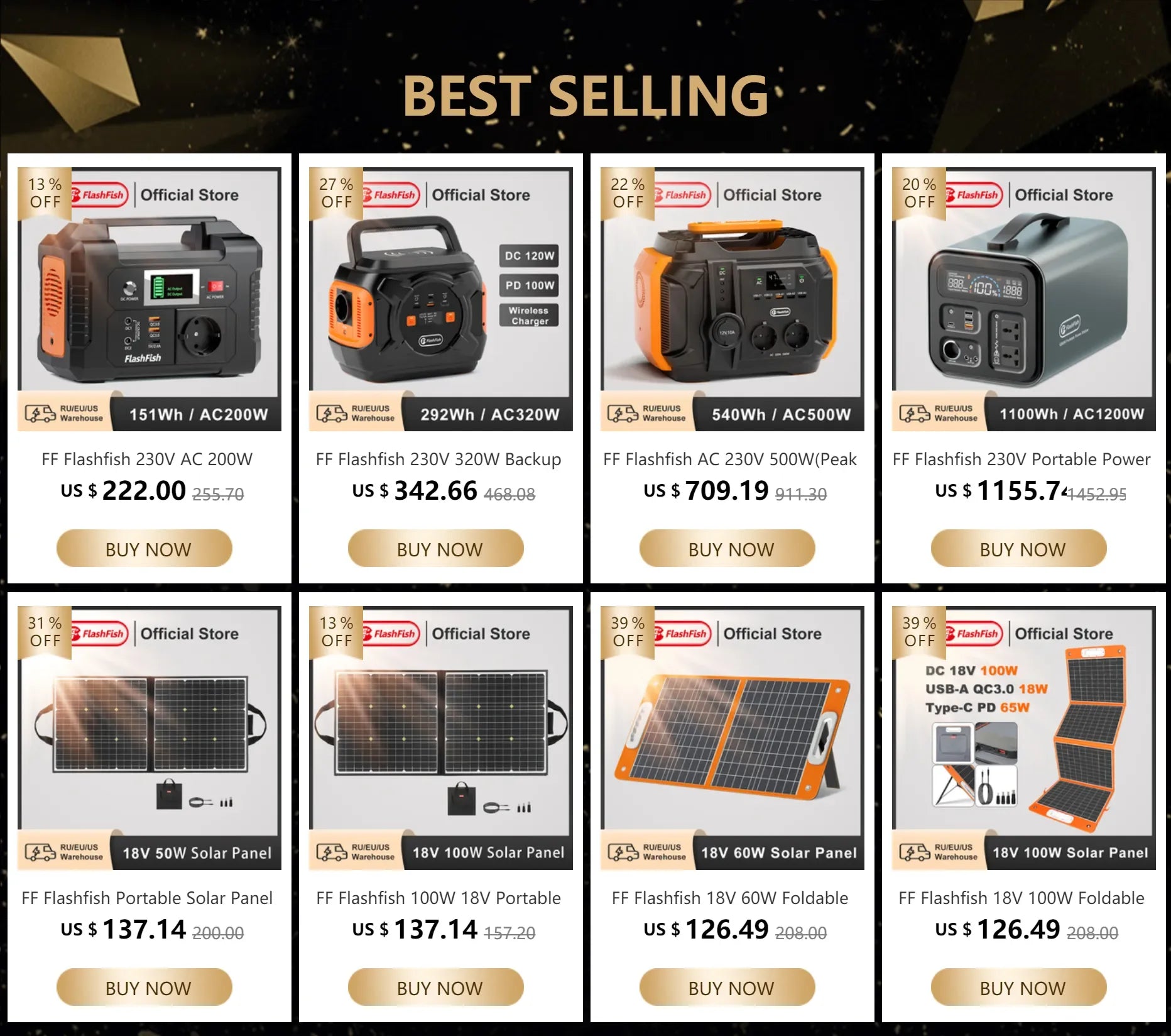 FF Flashfish A101 Mini 120W Portable Power Station — 98Wh Solar Generator with LED & USB for Travel, Camping, Airplanes - Trekker Essentials