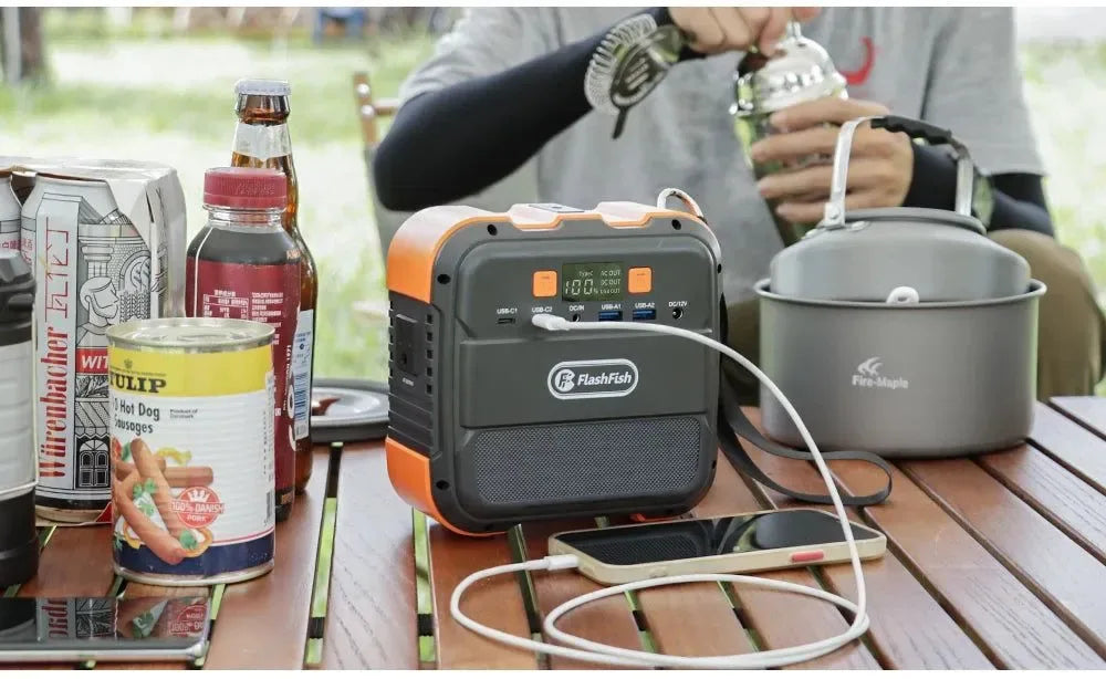 FF Flashfish A101 Mini 120W Portable Power Station — 98Wh Solar Generator with LED & USB for Travel, Camping, Airplanes - Trekker Essentials